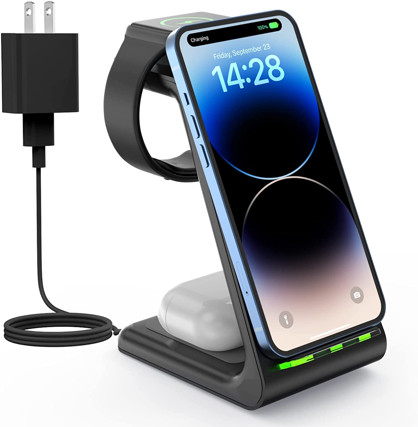 Wireless Charger 6 in 1 10w Qi Fast Stand Carga Rapida Dock Station Carregador  Sem Fio for Iphone 12 XS For Apple Watch Airpods - AliExpress